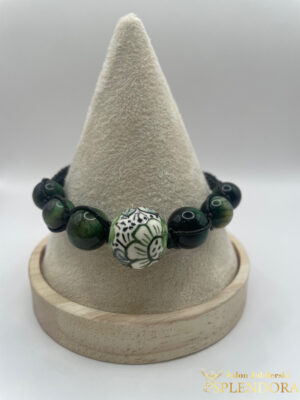 Bransoletka fajans włocławek zielona