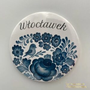 Lusterko okrągłe kobalt ptaszek