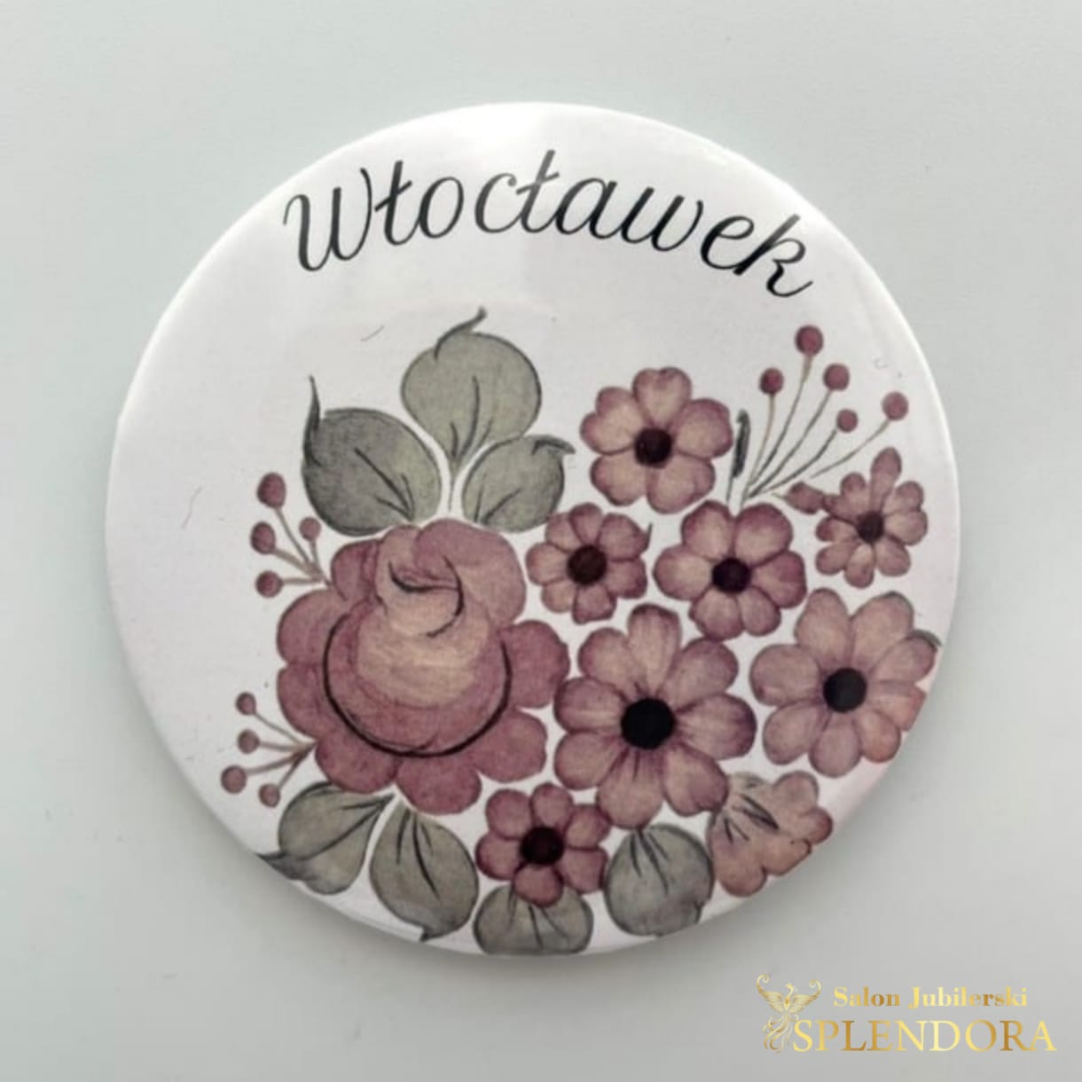 Lusterko okrągłe wrzos